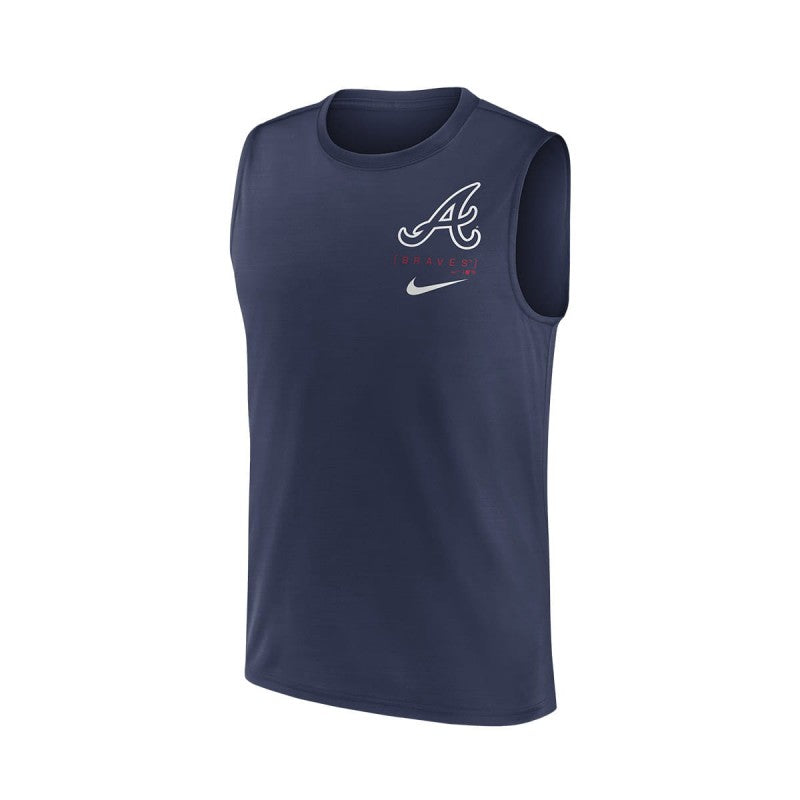 Nike MLB Men's Large Muscle Logo Tank Top Dri-Fit Atlanta Braves