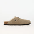Birkenstock Boston Shearling Suede Leather/Fur Taupe