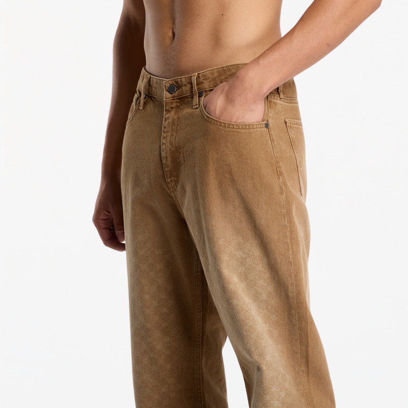 Jeansy Daily Paper Faded Monogram Amba Jeans Beige