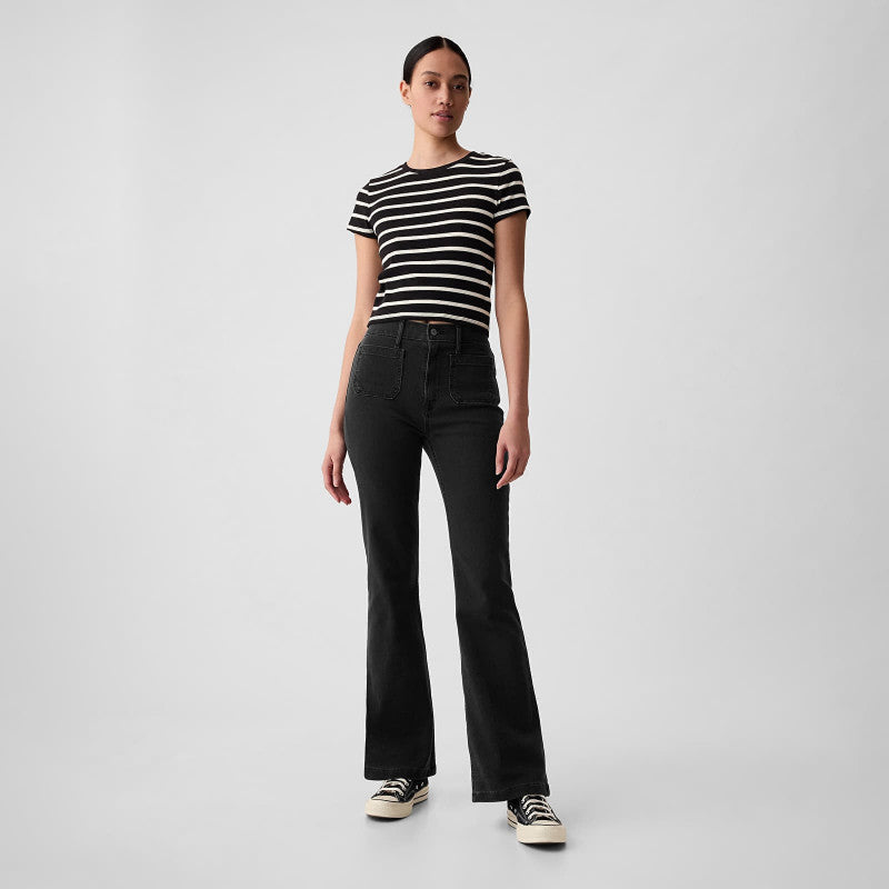 Jeansy GAP Denim Pants Flare Basic Black