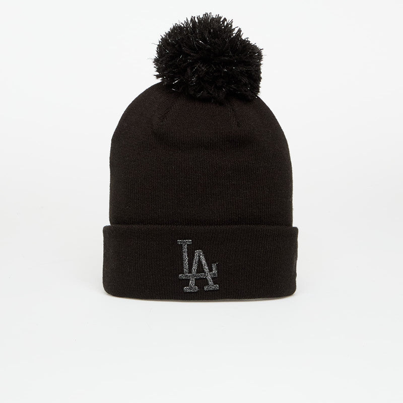 New Era Knit Medium Wmns MLB Metallic Bobble Beanie Los Angeles Dodgers Black