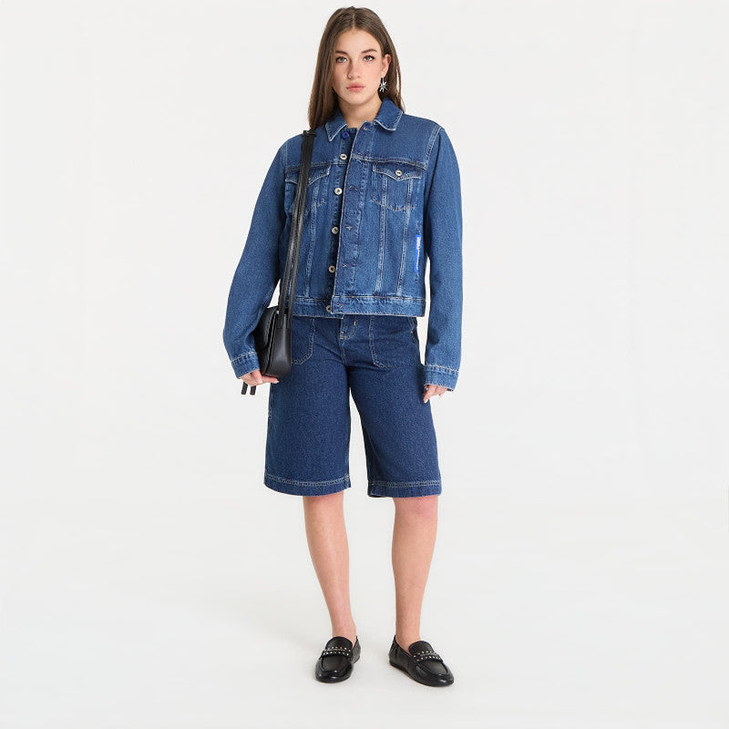 Karl Lagerfeld Jeans Regular Denim Jacket Washed Mid Blue