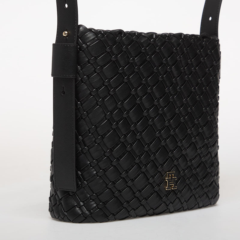 Tommy Hilfiger Th Braided Shoulder Bag Black