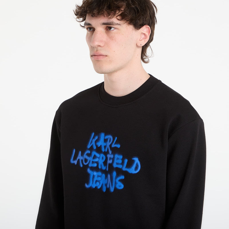 Karl Lagerfeld Jeans Reg Graffiti Sweat Black