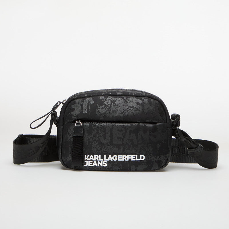 Karl Lagerfeld Jeans Nylon Camera Bag Aop Aop Logo-Black