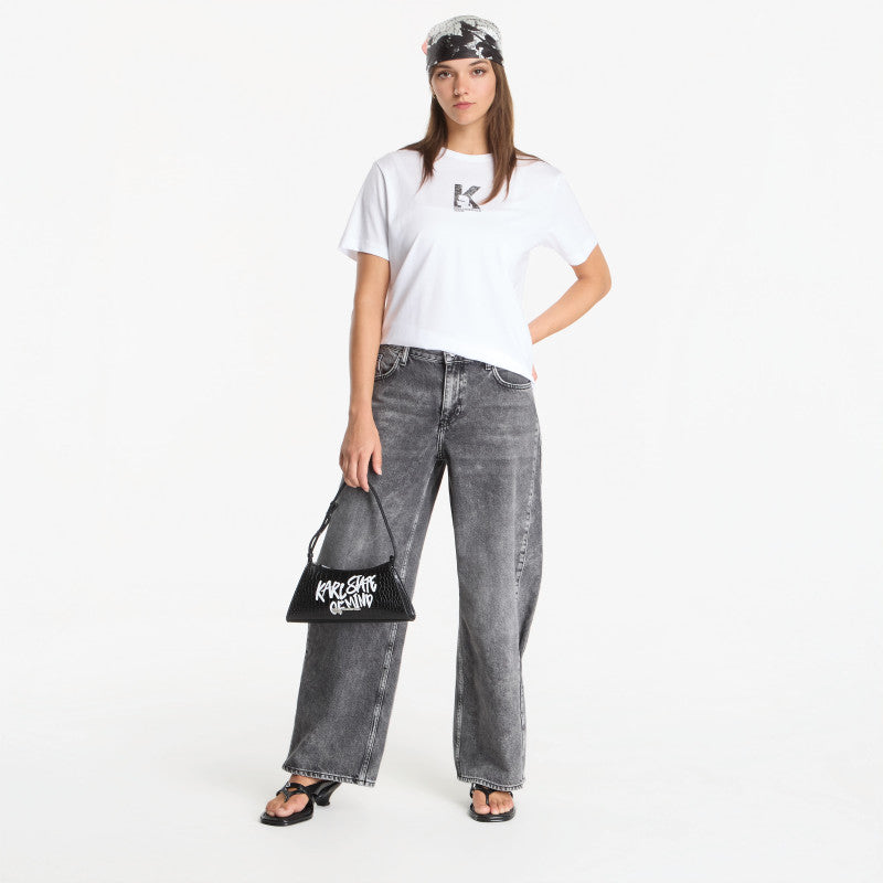 Jeansy Karl Lagerfeld Jeans Lr Wide Leg Denim Acid Dark Grey