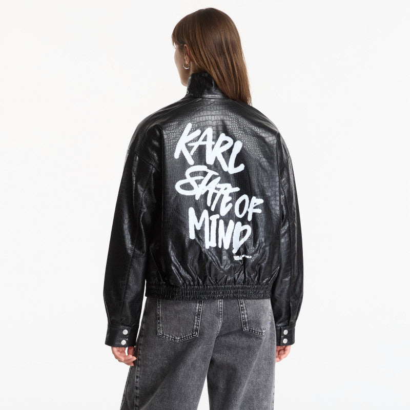 Karl Lagerfeld Jeans Karlism Pu Bomber Black