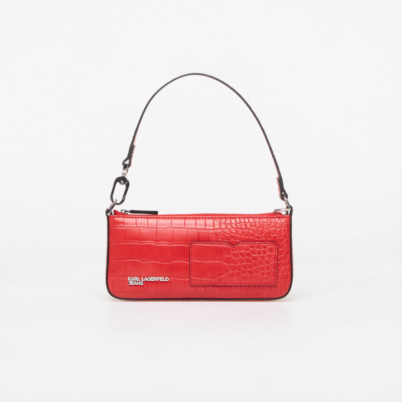 Karl Lagerfeld Jeans Logo Slim Pouch Croco Iridescent