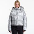 Karl Lagerfeld Jeans Cropped Shiny Puffer Washed Blue
