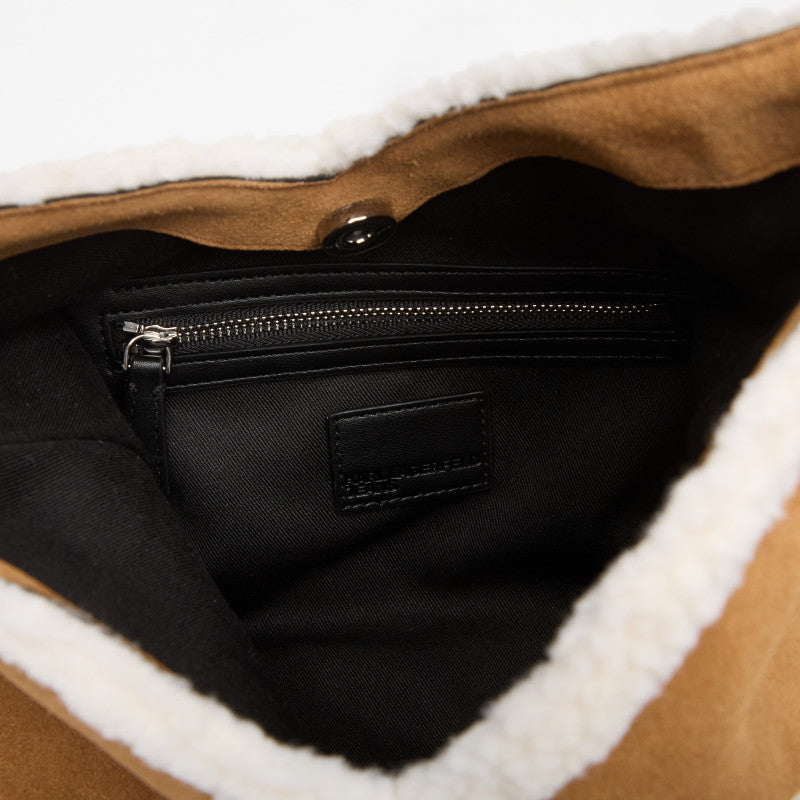 Karl Lagerfeld Jeans Geo Suede Sm Tote Fur Brown