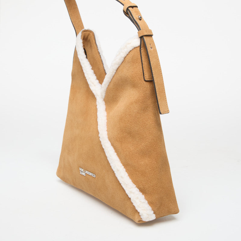 Karl Lagerfeld Jeans Geo Suede Sm Tote Fur Brown