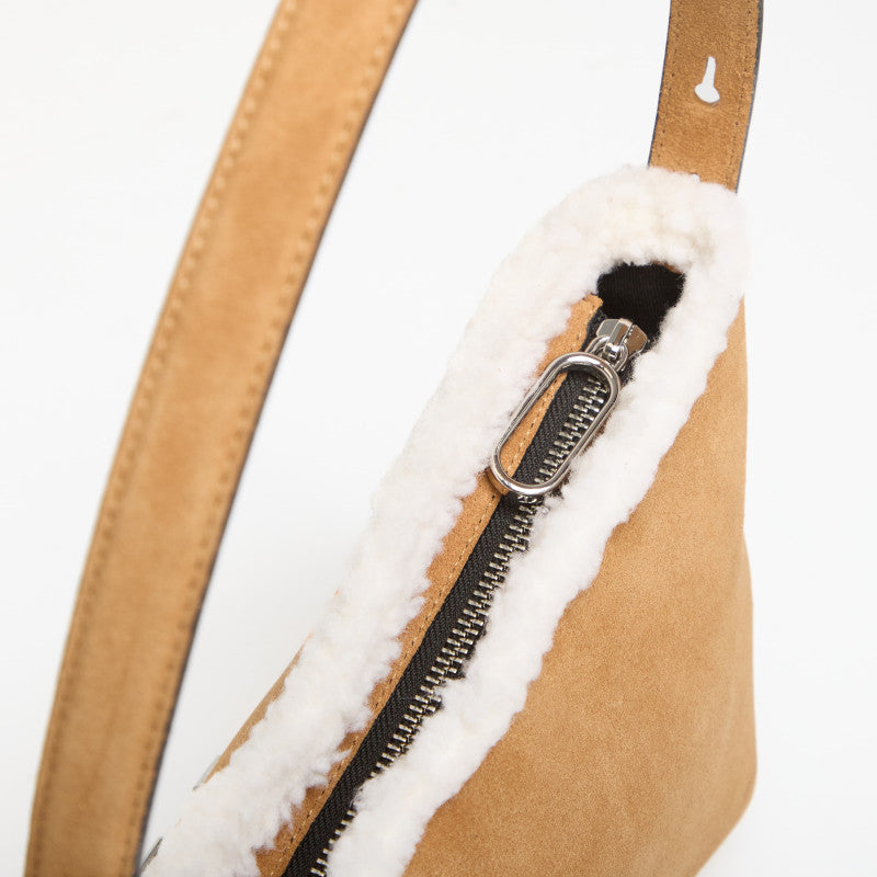 Karl Lagerfeld Jeans Geo Suede Shoulder Bag Fur Brown