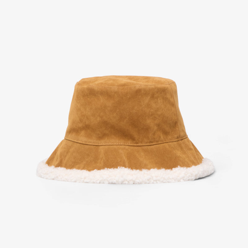Karl Lagerfeld Jeans Suede Fur Rev Bucket Hat Brown