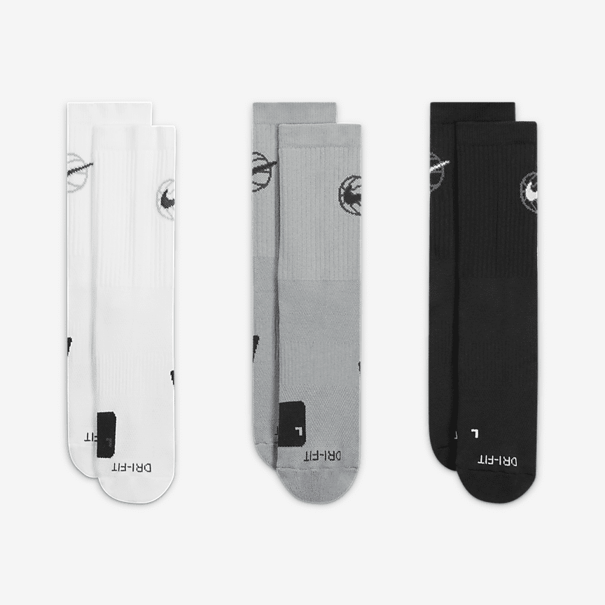 Nike Elite Everyday Crew Kojinės (3 Poros)