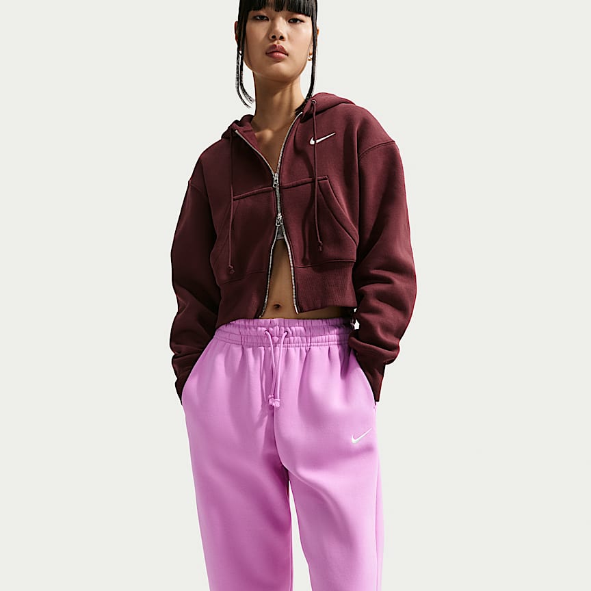 Nike Sportswear Phoenix Fleece Women's High-Waisted Oversized Sweatpants Lt Magenta/ Sail