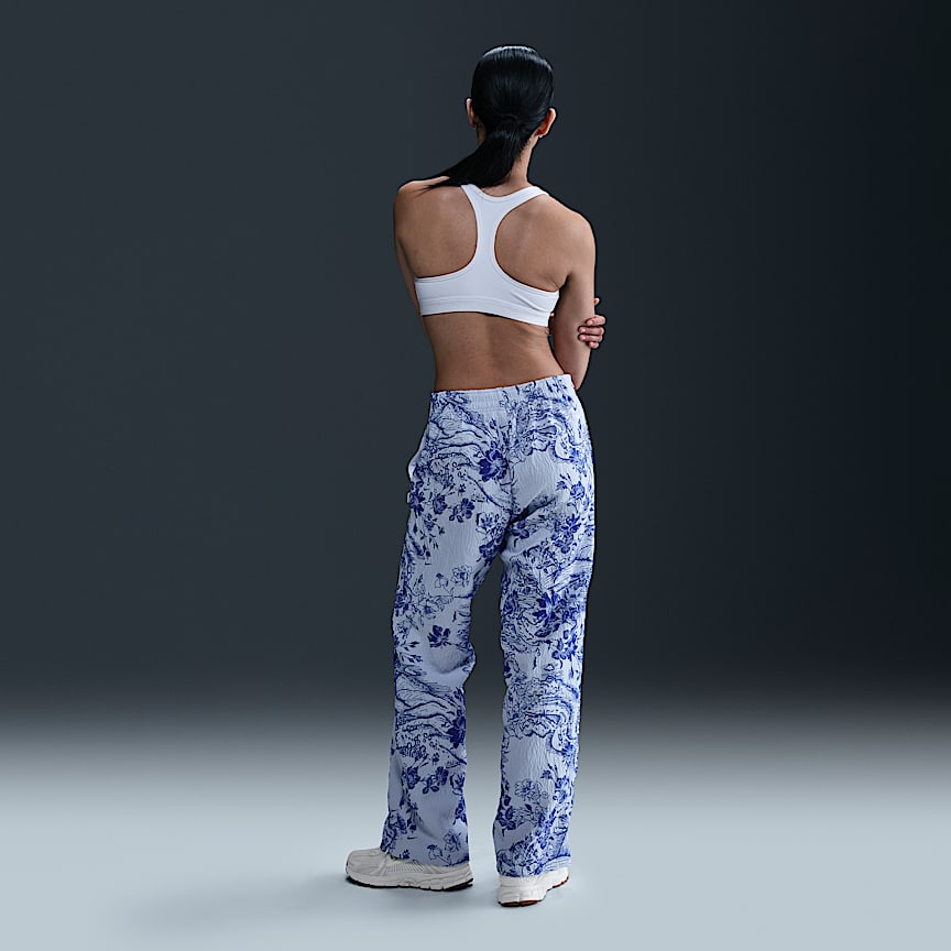 Nike Sportswear Collection Women's Mid-Rise Jacquard Track Pants White/ Hyper Royal/ White