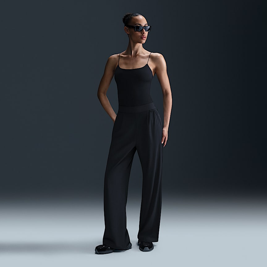 Nike 24.7 PerfectStretch Women's Dri-FIT High-Waisted Loose Wide-Leg Pants Black/ Dk Smoke Grey