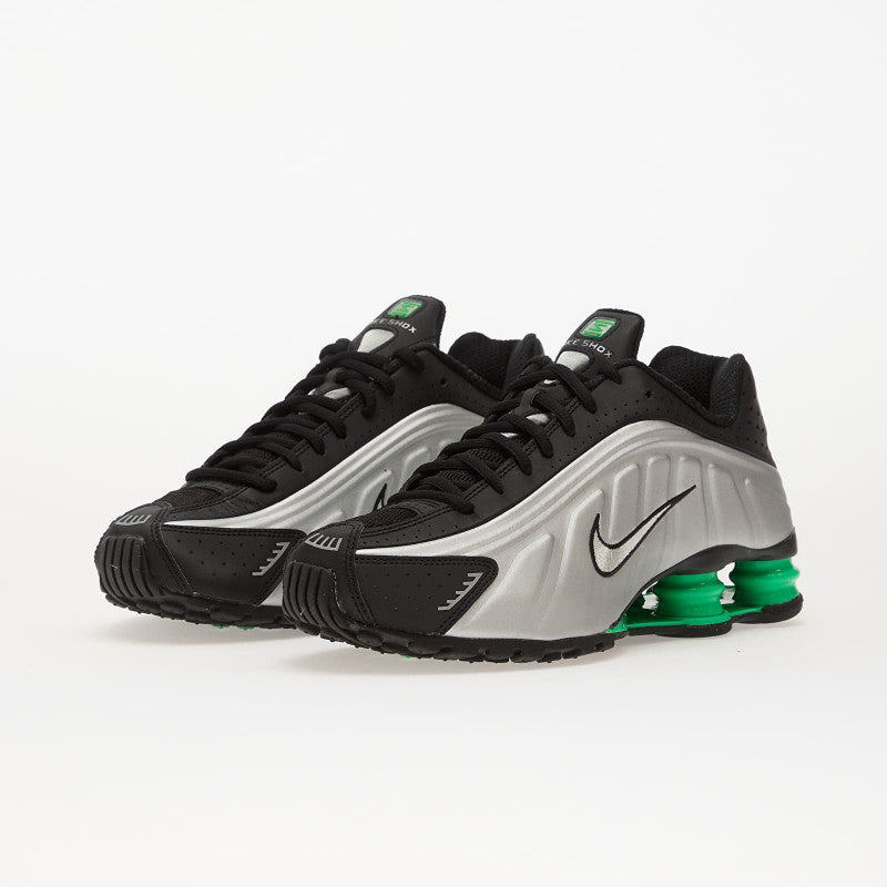 Nike Shox R4 Mtlc Silver/ Mtlc Silver-Black-Green Shock