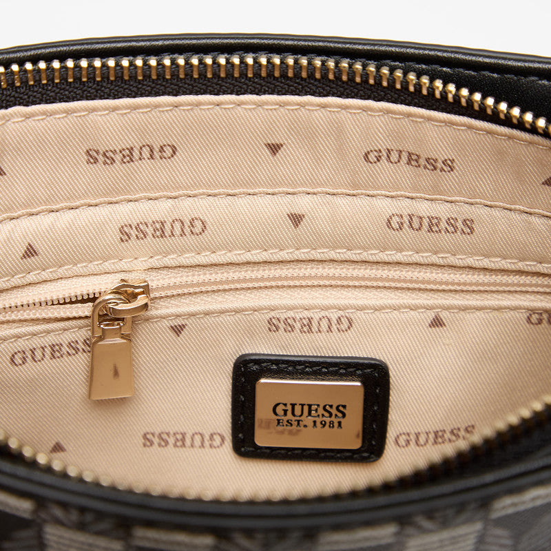GUESS G Wave II Mini Top Zp Shoulder Bag Black Logo