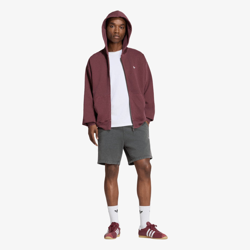 adidas Trefoil Essentials Washed Mid-thigh Fleece Shorts Black