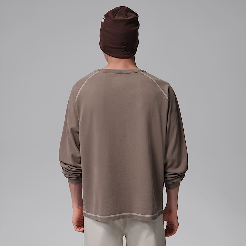 Jordan Flight Men's Heavyweight Long-Sleeve Top Olive Grey/ Sail/ Olive Grey