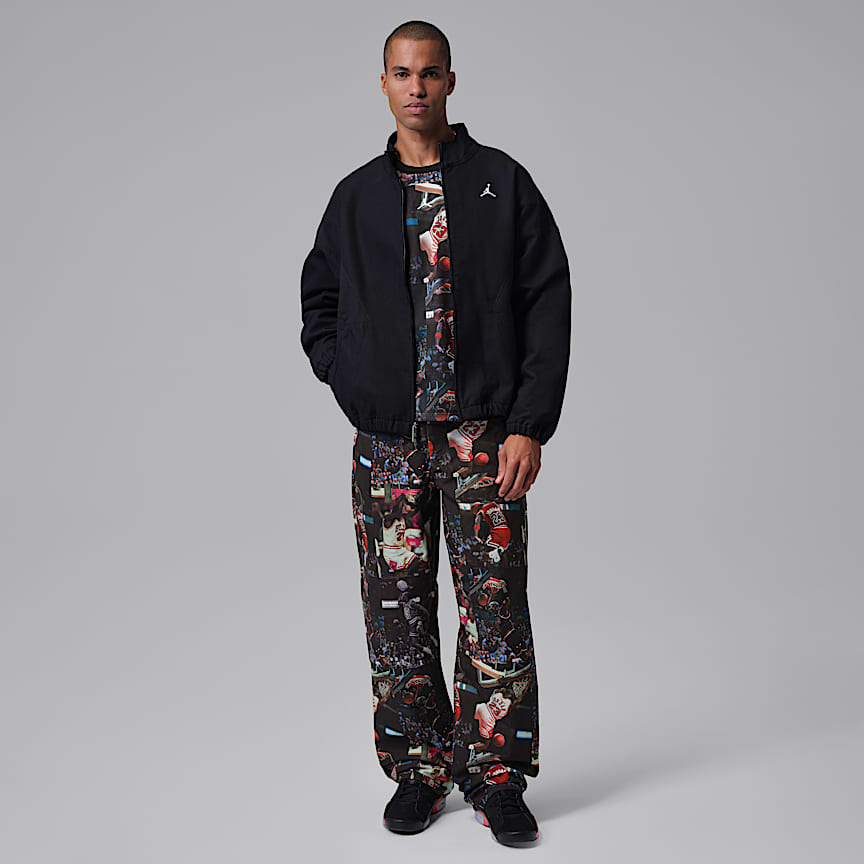 Jordan Flight Men's Printed Long-Sleeve Jersey Black/ White