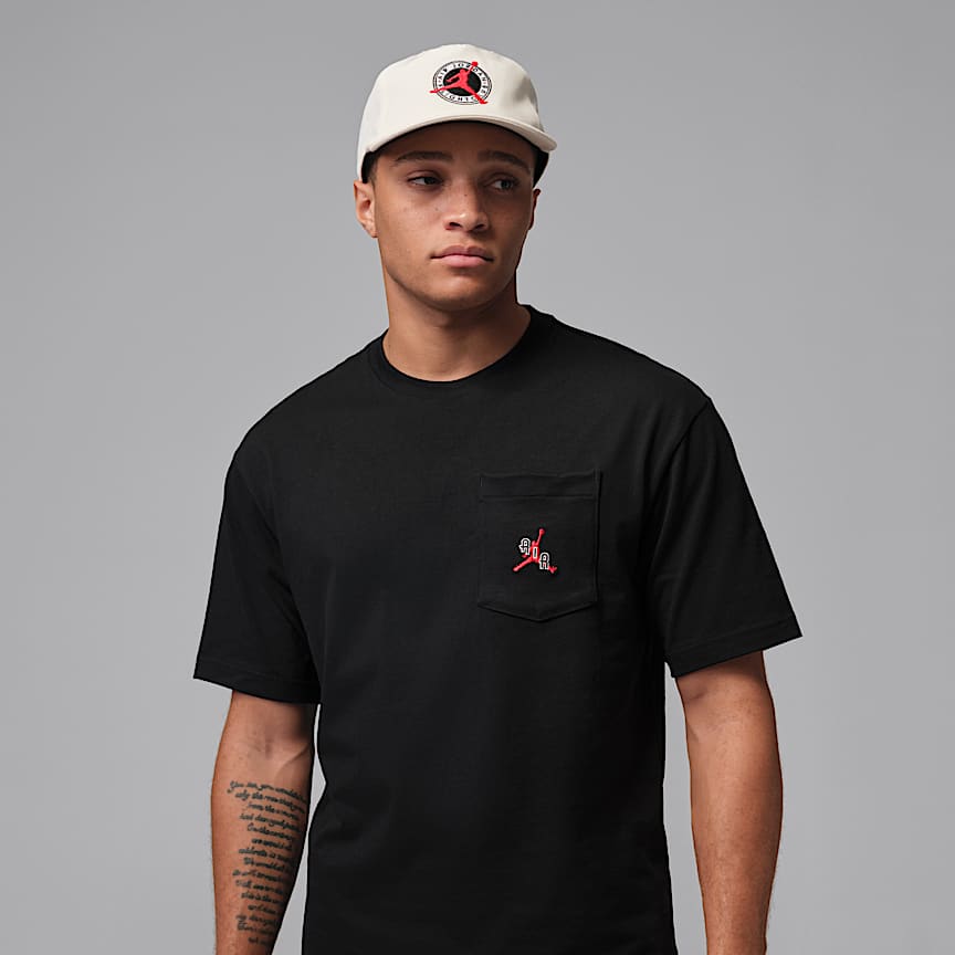 Jordan Men's T-Shirt Black/ Gym Red