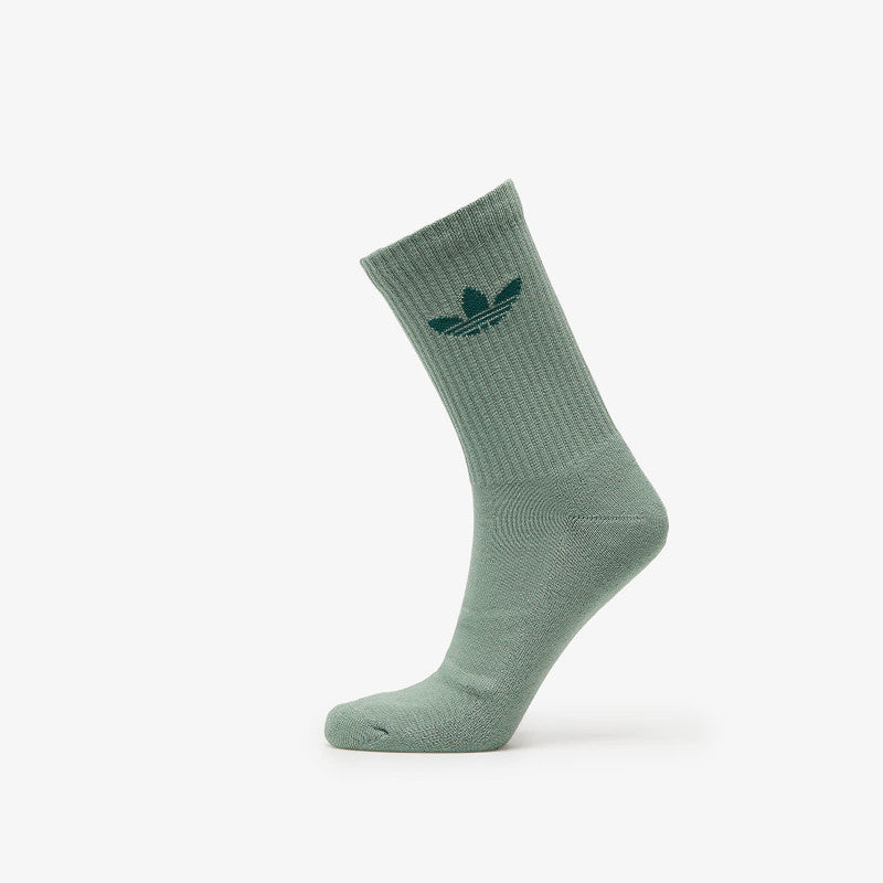 adidas Trefoil Crew Cushion Socks 6-Pack Silver Green/ Glow Pink/ Powder Yellow