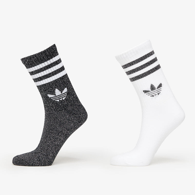 adidas 3-Stripes Glitter Crew Socks 2-Pack Black/ Lucid Red/ Lucid Blue