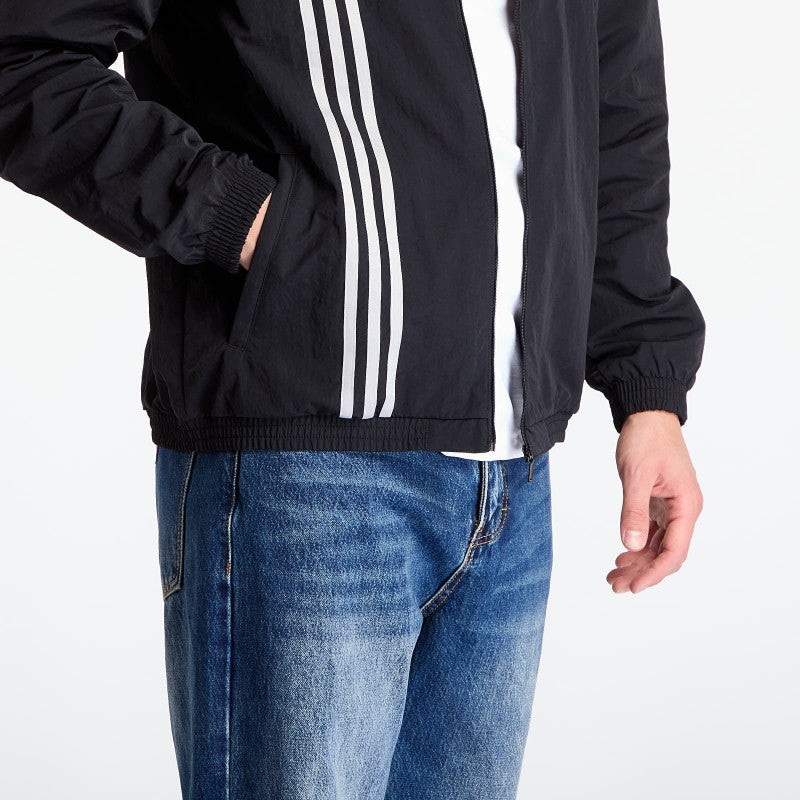 adidas Firebird Front Stripes Woven Track Top Black/ Stone Khaki/ Better Scarlet