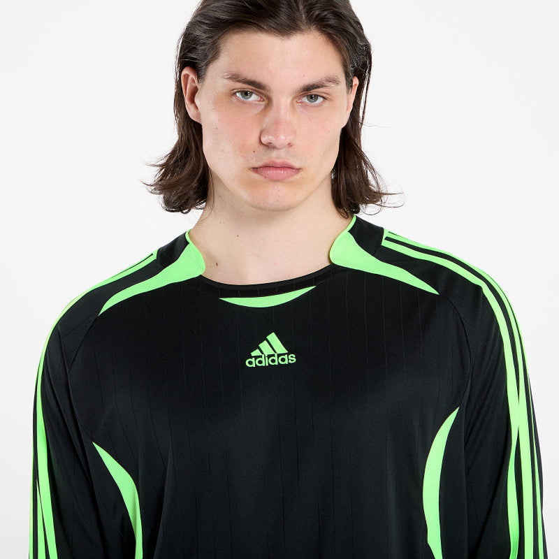 adidas Teamgeist Adicolor Long Sleeve Loose T-Shirt Black / Signal Green
