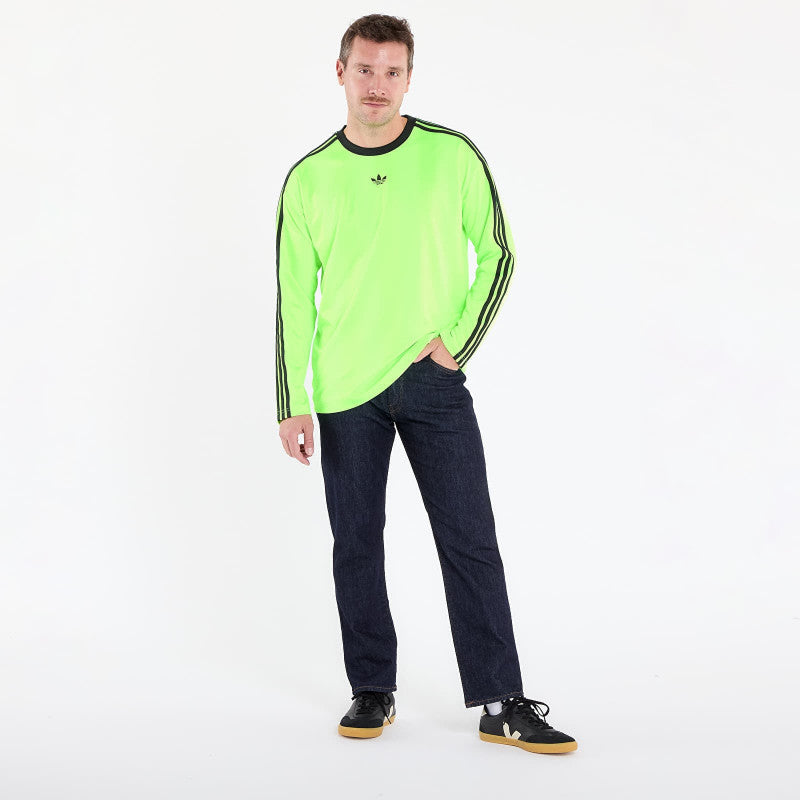adidas Jacquard Jersey Long Sleeve Tee Neon Green/ Black
