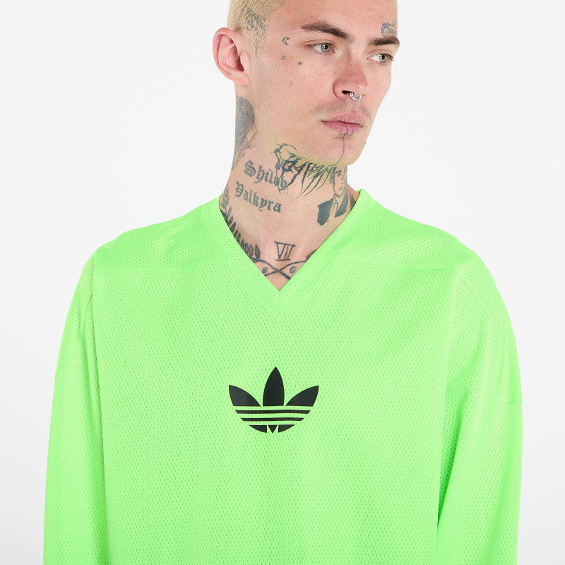adidas Adicolor Mesh Long Sleeve Tee Signal Green/ Black