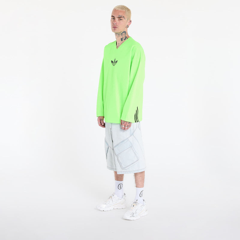 adidas Adicolor Mesh Long Sleeve Tee Signal Green/ Black
