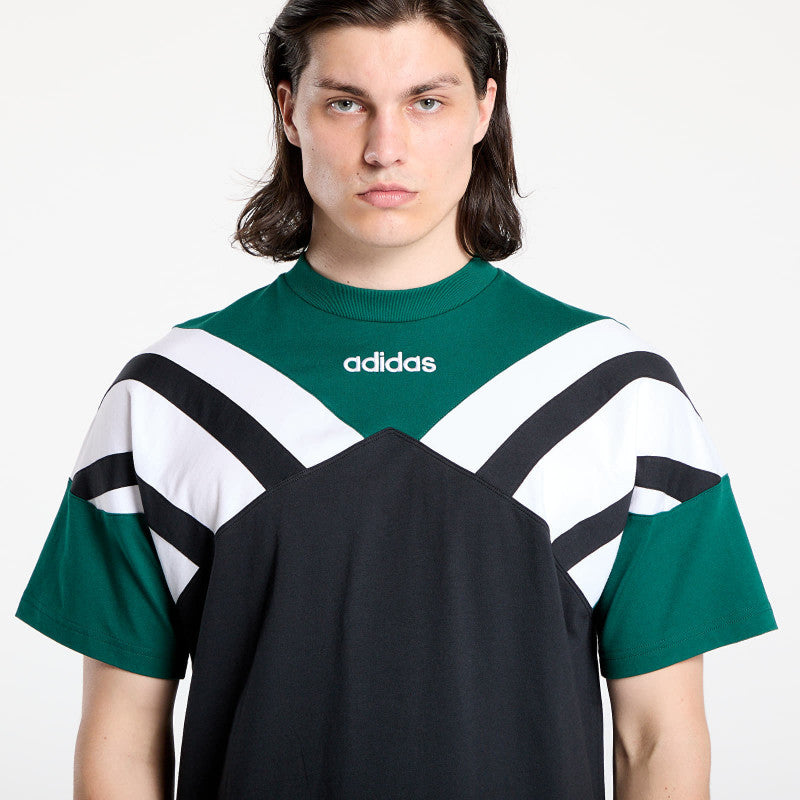 adidas Archive Cutline T-Shirt Black/ Collegiate Green