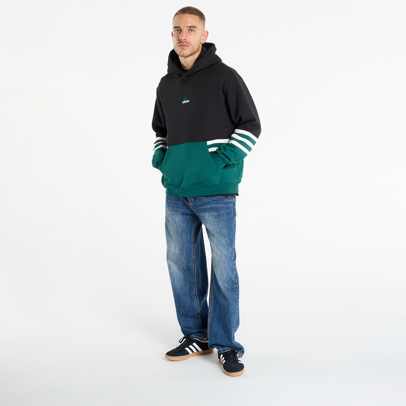 adidas Archive Cutline Hoodie Black/ Collegiate Green