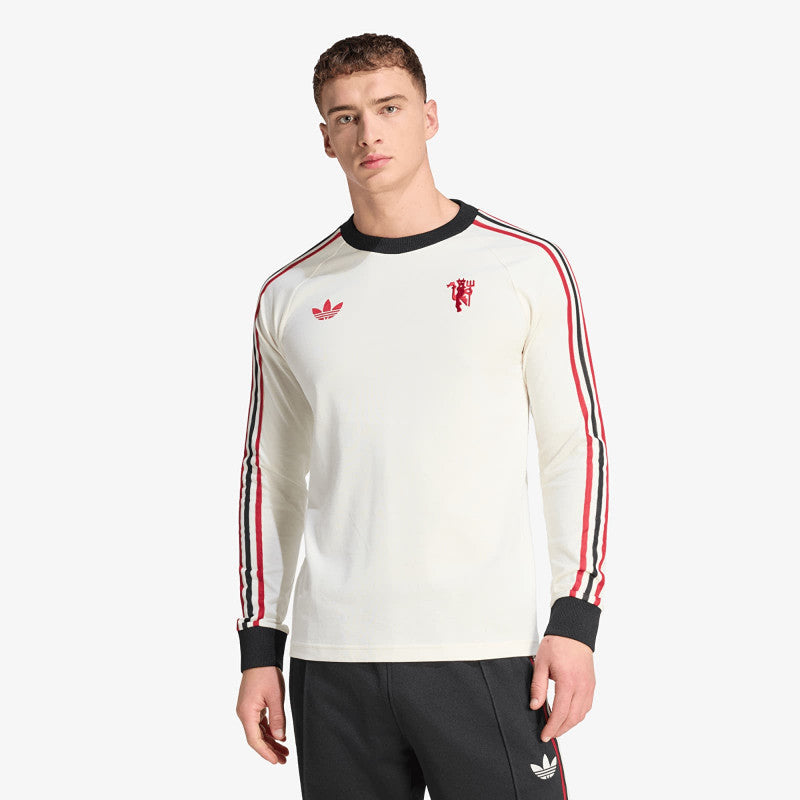 adidas Manchester United Originals Long Sleeve T-Shirt Off White
