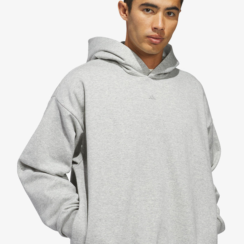 adidas Basketball Fleece Hoodie (Gender Neutral) Medium Grey Heather