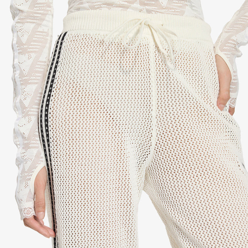 adidas Knitted Crochet Firebird Track Pants Off White