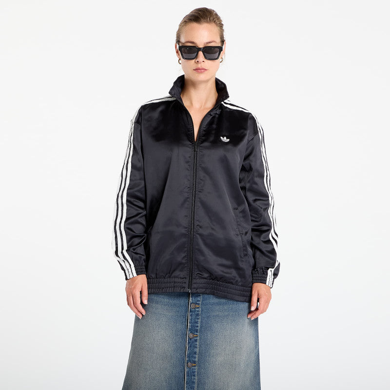 adidas Originals Satin Firebird Track Top Ruffle 3-Stripes Black
