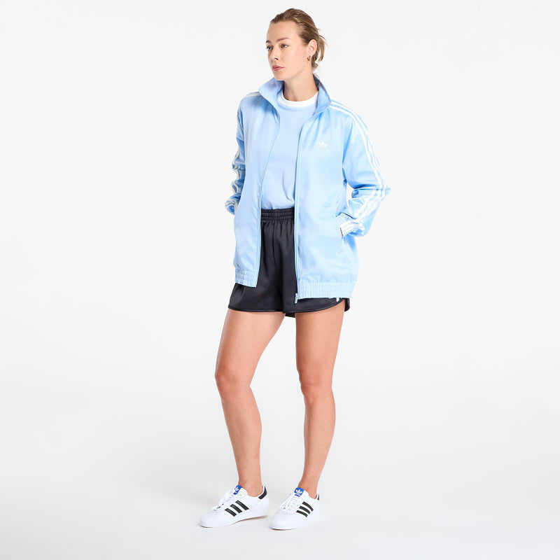 adidas Originals Satin Firebird Track Top Ruffle 3-Stripes Clear Sky