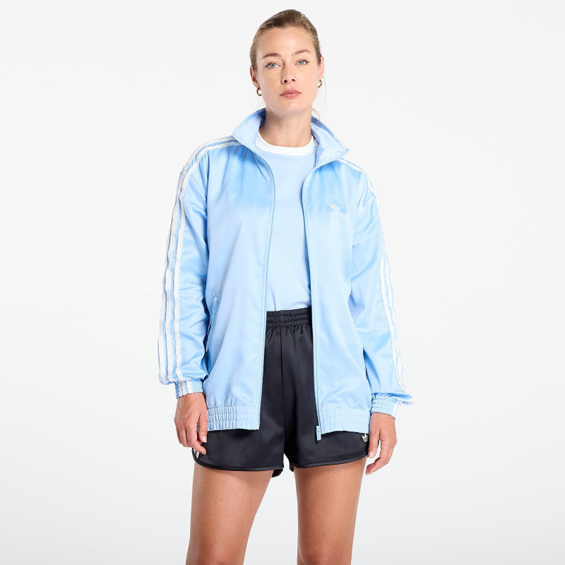 adidas Originals Satin Firebird Track Top Ruffle 3-Stripes Clear Sky