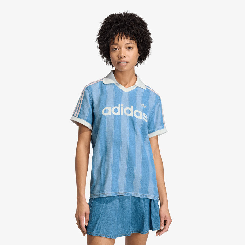 adidas Denim Football Jersey Indigo Denim