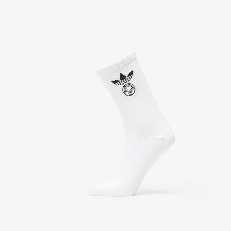 adidas Football Embroidered Crew Socks 2 Pairs White/ Black