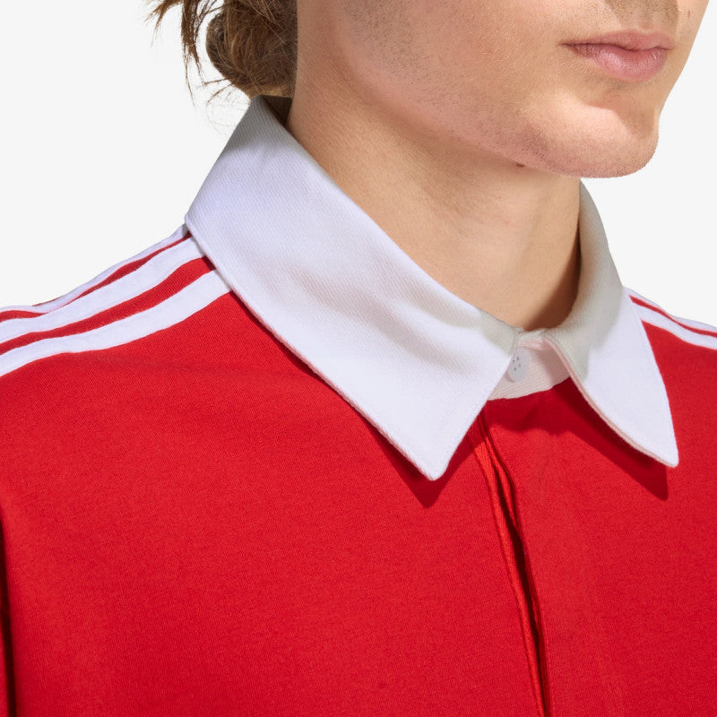 adidas 3-STRIPES Rugby Longsleeve Polo Better Scarlet