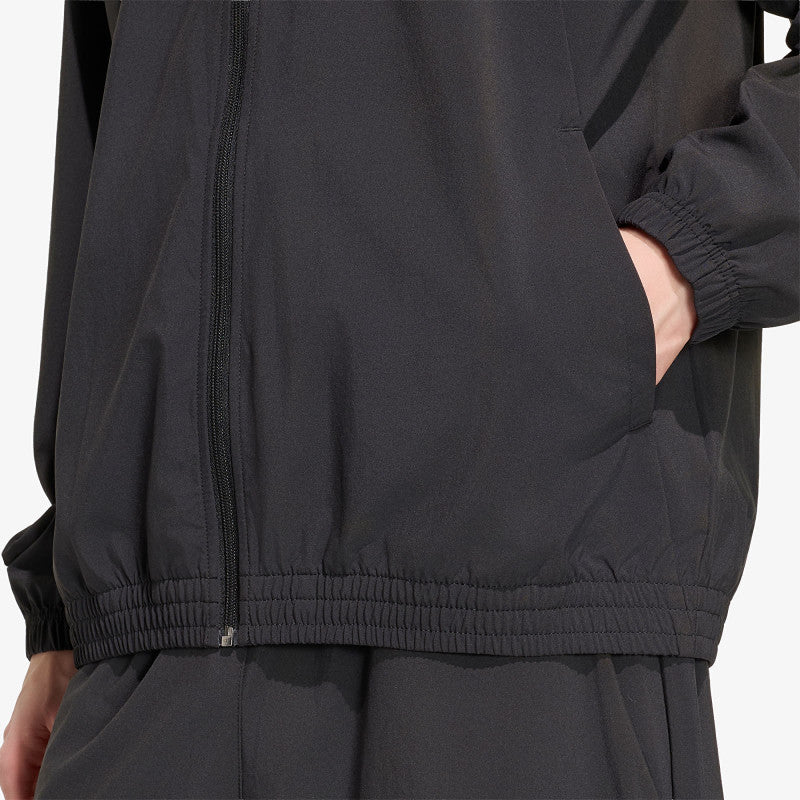 adidas Tech Trefoil Essentials Hooded Full Zip Track Top Black