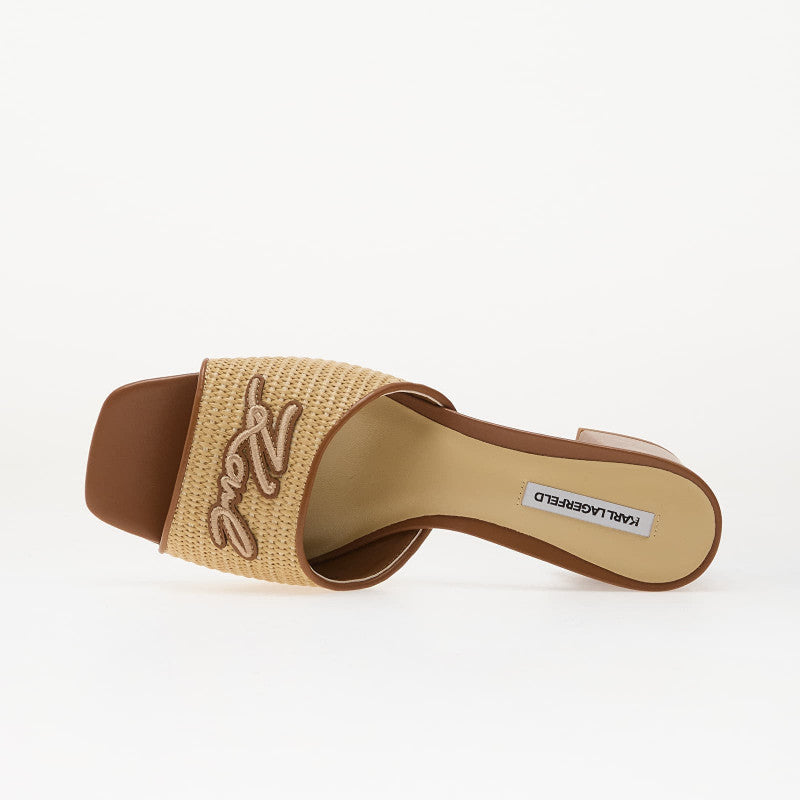 Karl Lagerfeld Jeans Plaza II Raffia Signia Slide Natural Raffia