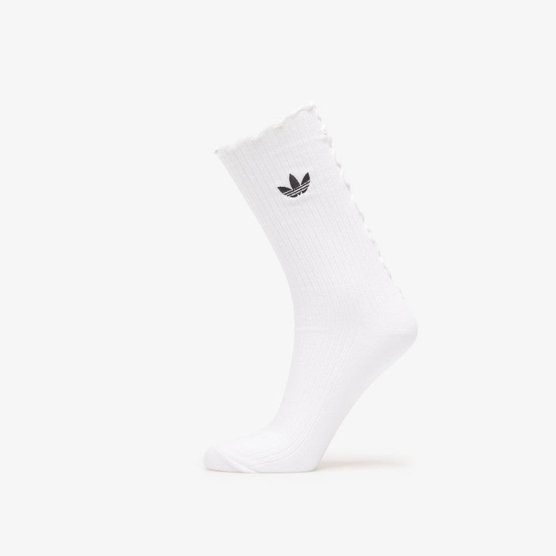 adidas Ruffle Crew Socks 2 Pairs Black/ White