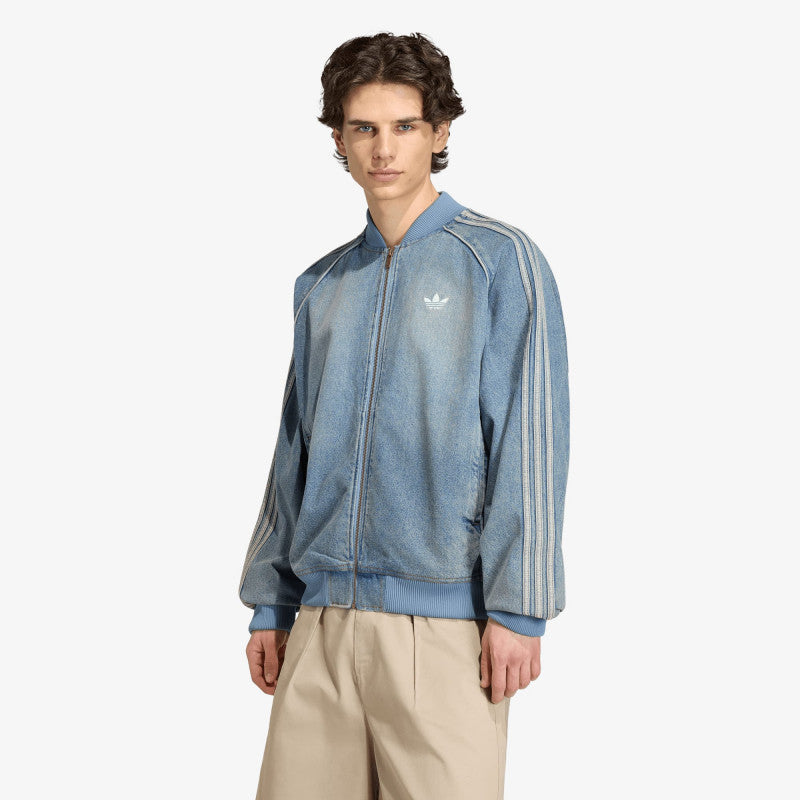 adidas SST Adicolor Denim Tracktop Worn Blue Denim