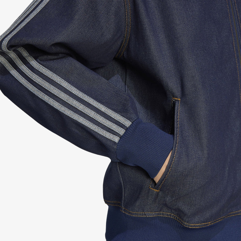 adidas Firebird Adicolor Raw Denim Track Top Jacket Indigo Denim